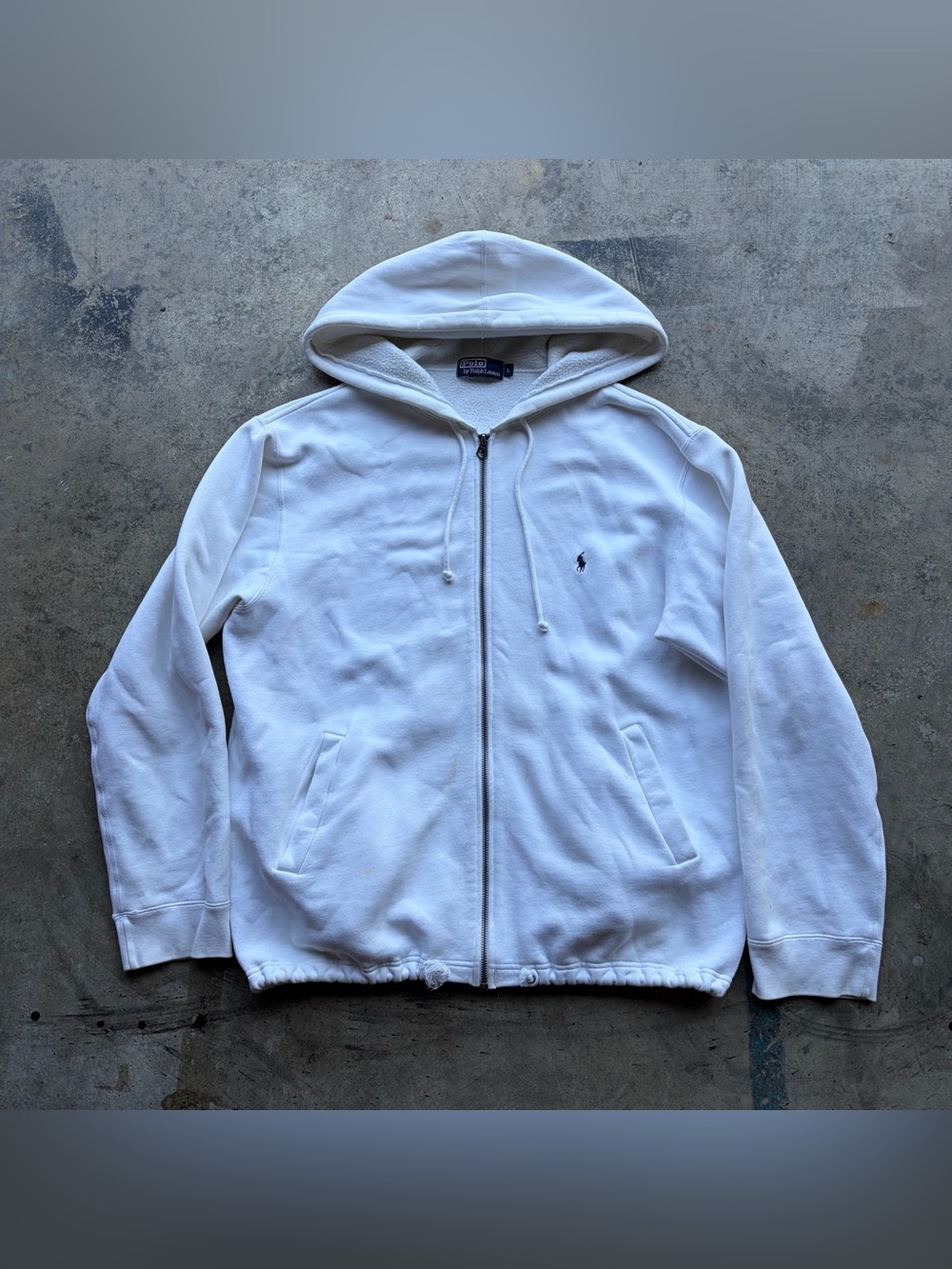 Vintage Polo Ralph Lauren Zip Hoodie Y2K Distressed Cinch Waist